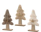 Fluffy Christmas tree with bow and star, 38.5cm