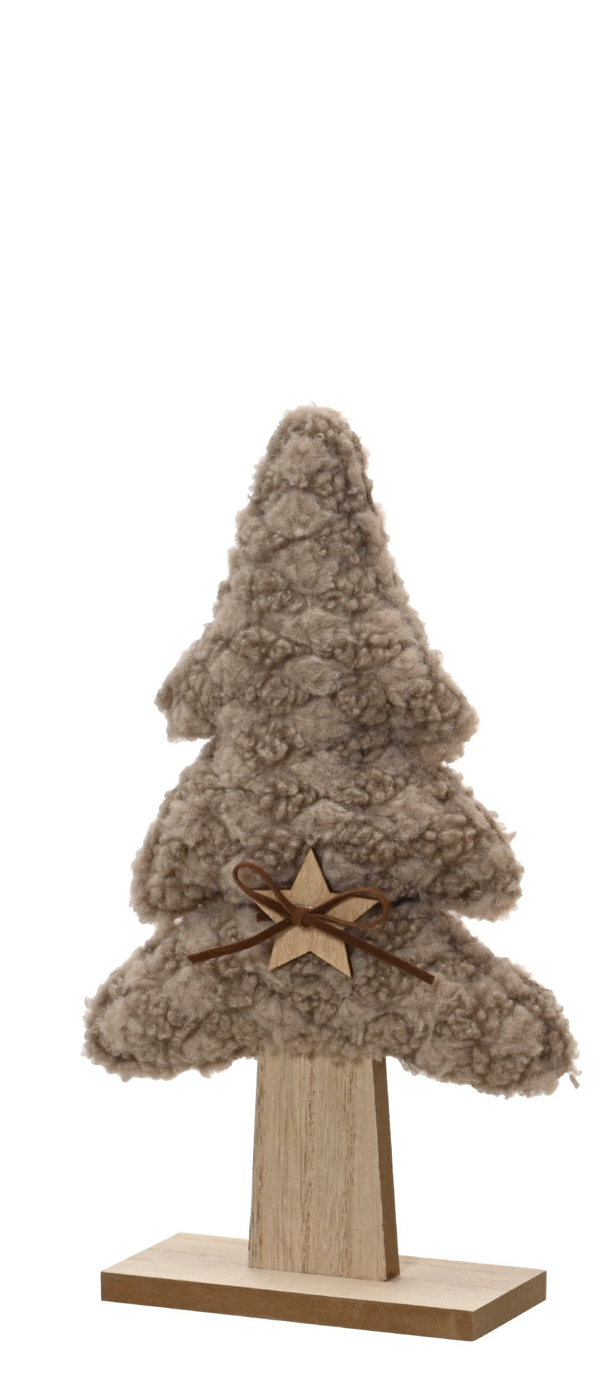 Fluffy Christmas tree with bow and star, 38.5cm