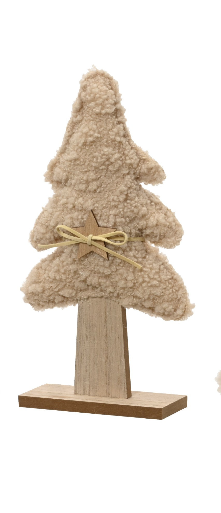 Fluffy Christmas tree with bow and star, 38.5cm