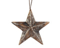 Rustic silver star hanging decoration, 16cm