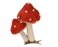 Small red toadstool family