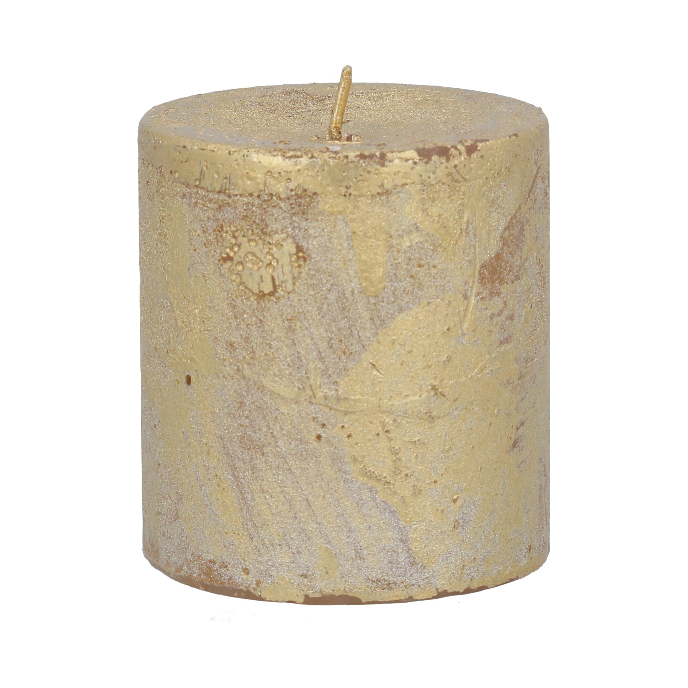 Gold short pillar candle-small