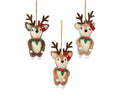 Wool reindeer hanging decorations