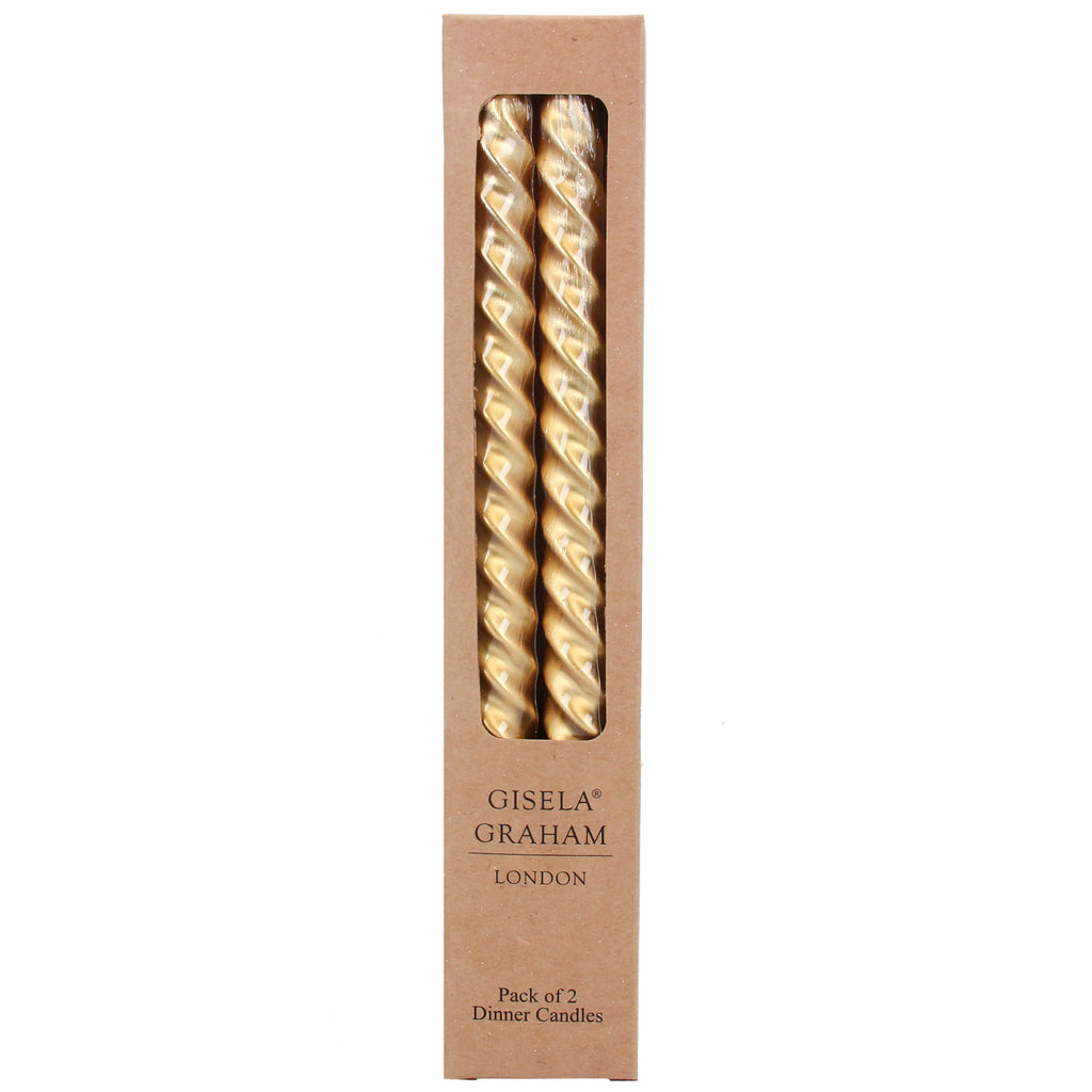 Metallic gold vintage twist taper candle