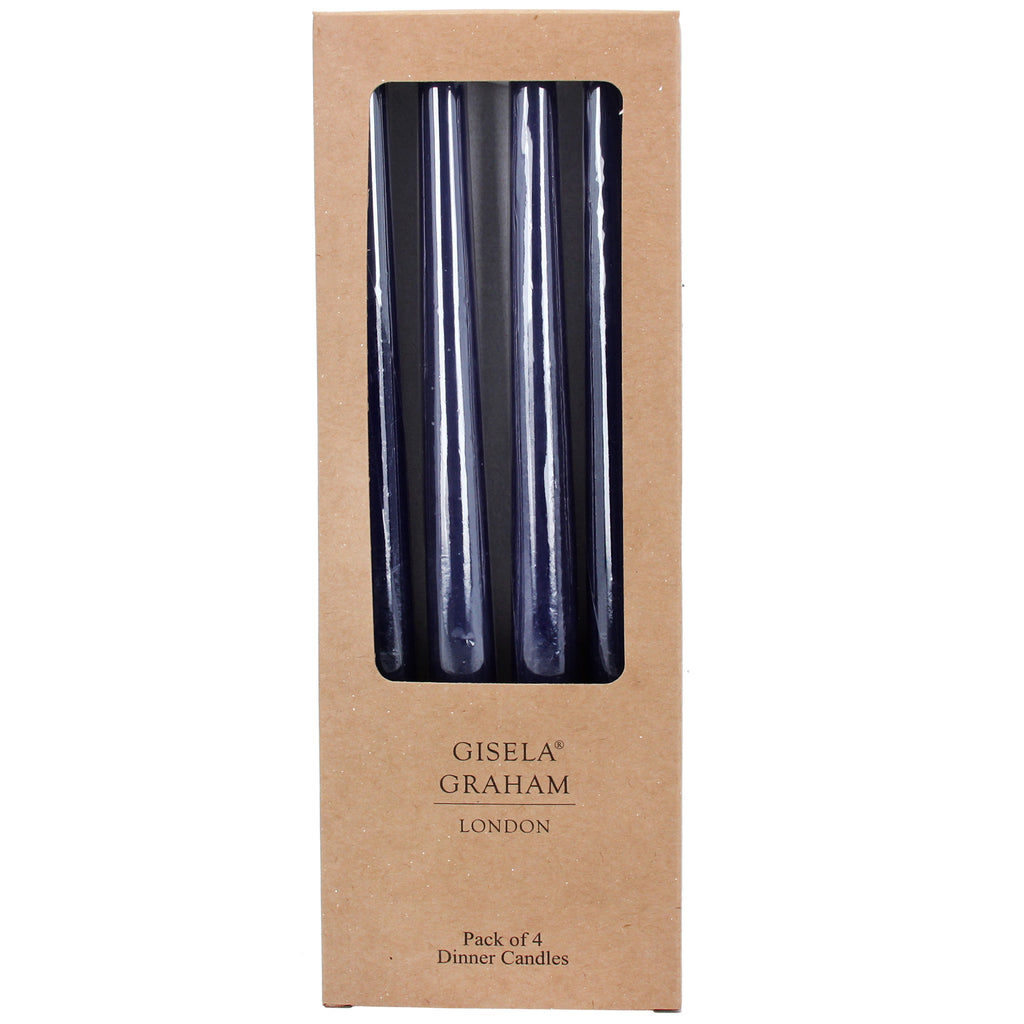 Navy blue dinner candles- box of 4