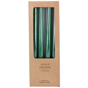 Dark green dinner candles- box of 4