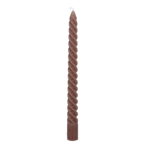 Brown twist taper dinner candle