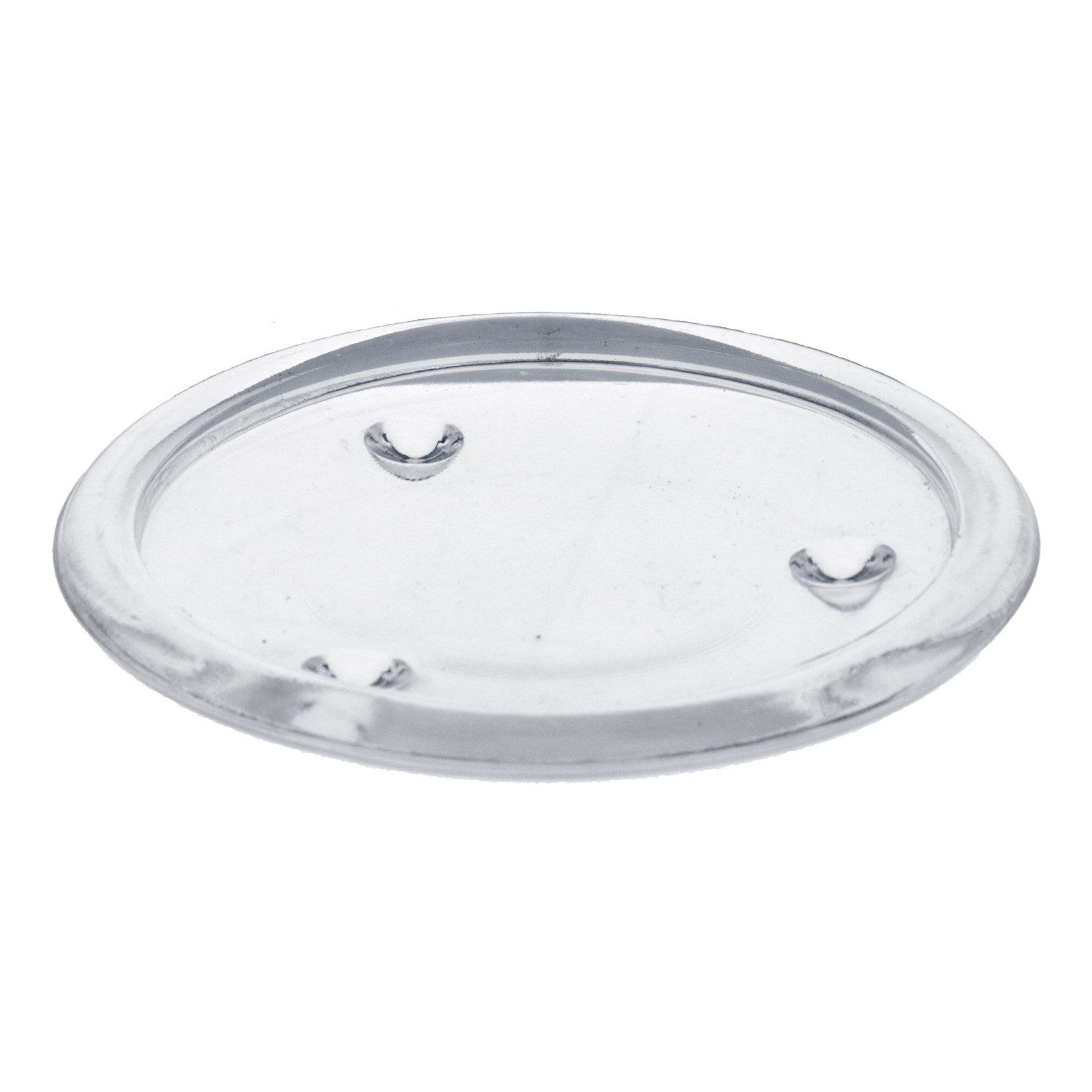 Clear glass candle holder plate