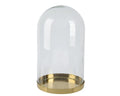 Large glass cloche with gold base
