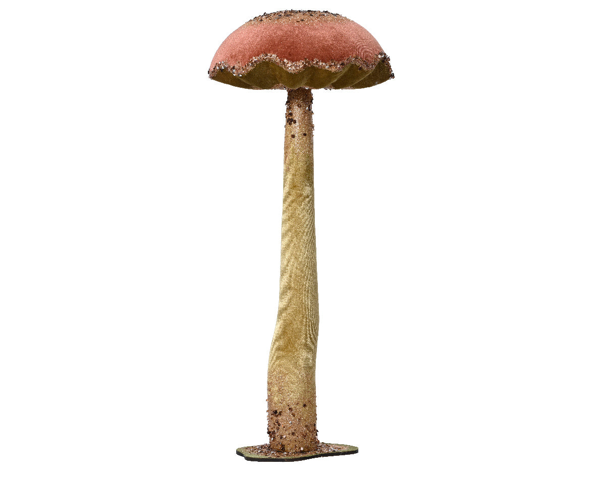 Orange Velvet Mushroom with Glitter