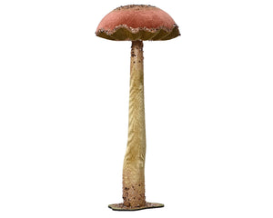 Orange Velvet Mushroom with Glitter