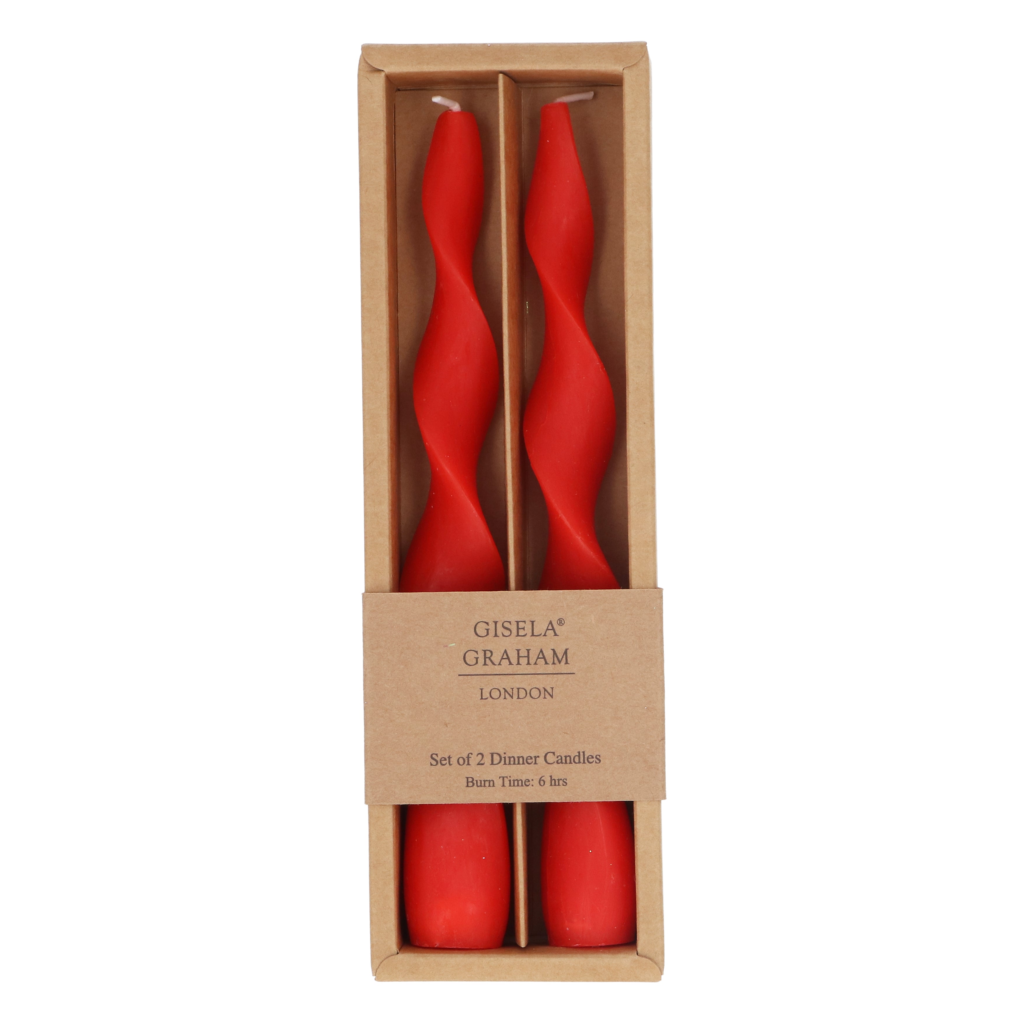 Red vintage twist taper candle