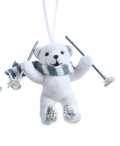 Polar bear on skis hanging decoration