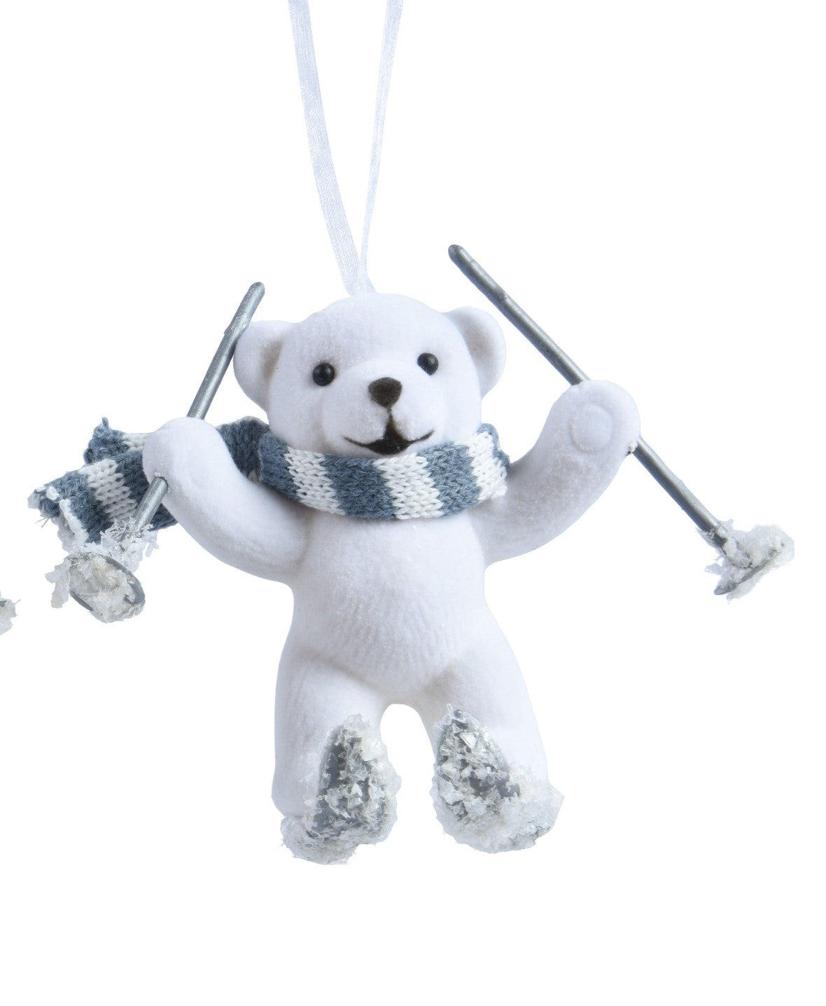 Polar bear on skis hanging decoration