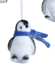 Frosted Glitter Penguin with Scarf Hanging Decoration