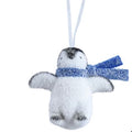 Frosted Glitter Penguin with Scarf Hanging Decoration