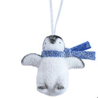 Frosted Glitter Penguin with Scarf Hanging Decoration