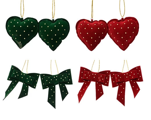 Gold studded velvet hanging decs