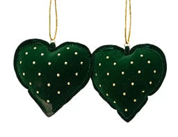 Gold studded velvet hanging decs