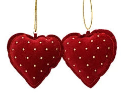 Gold studded velvet hanging decs
