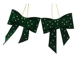 Gold studded velvet hanging decs