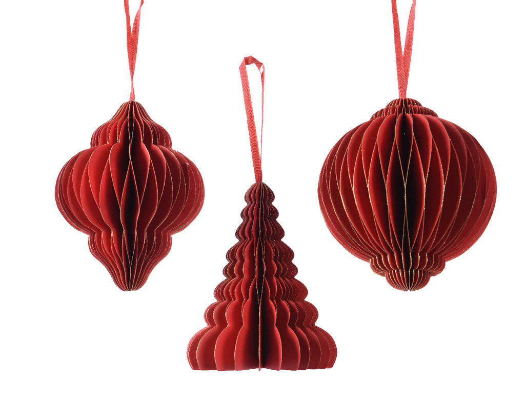 Paper eco-friendly hanging dec in red