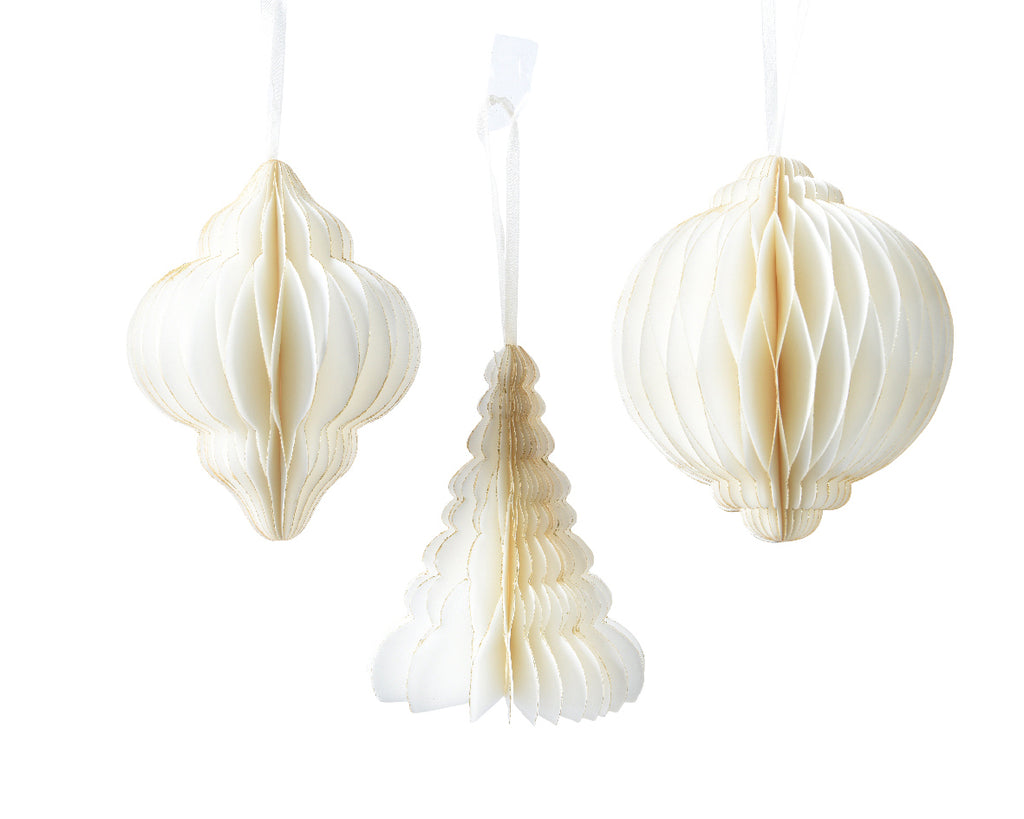 Paper eco-friendly large hanging dec in winter white