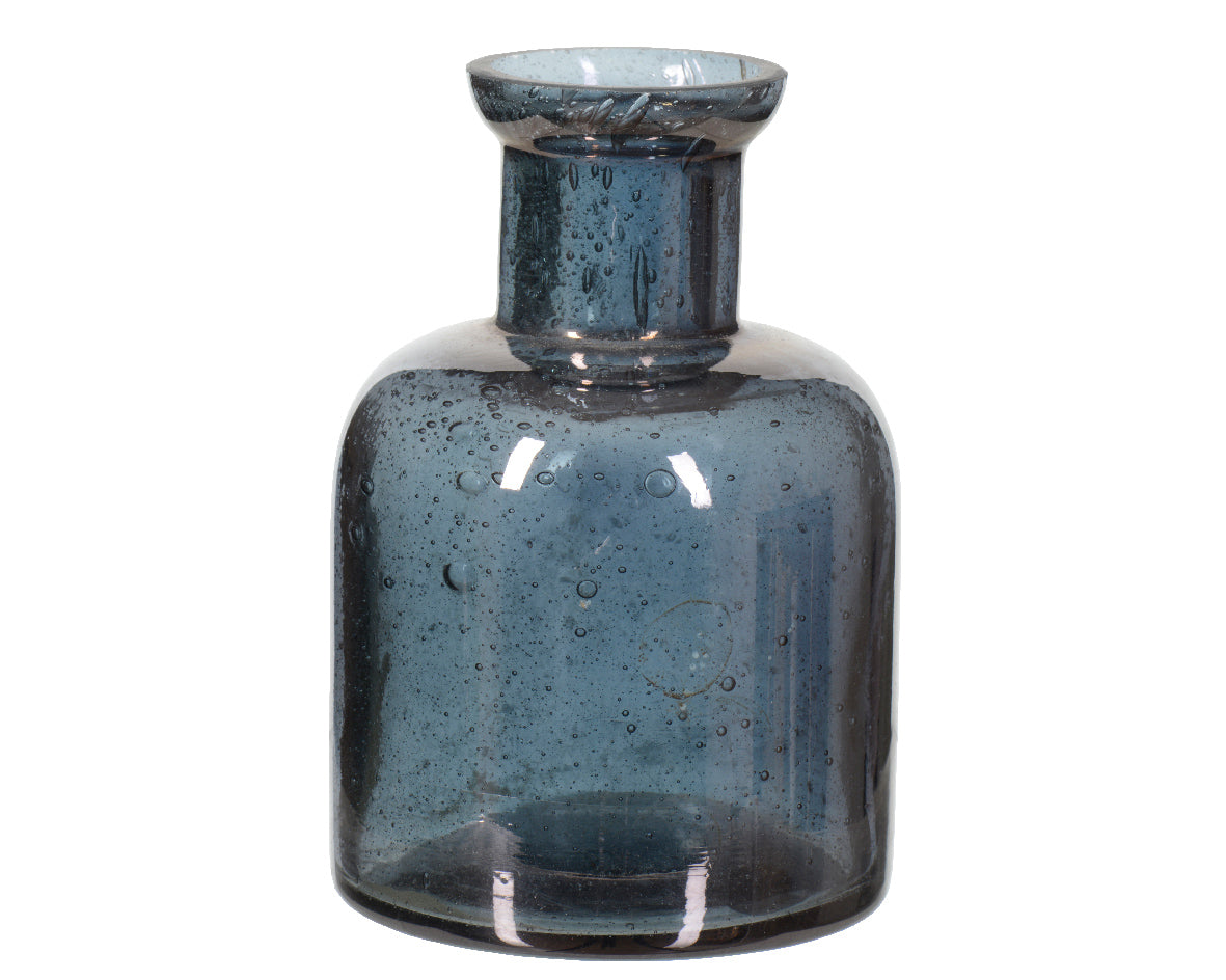 Blue glass bud vase