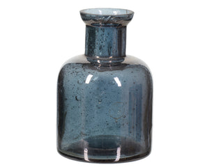 Blue glass bud vase