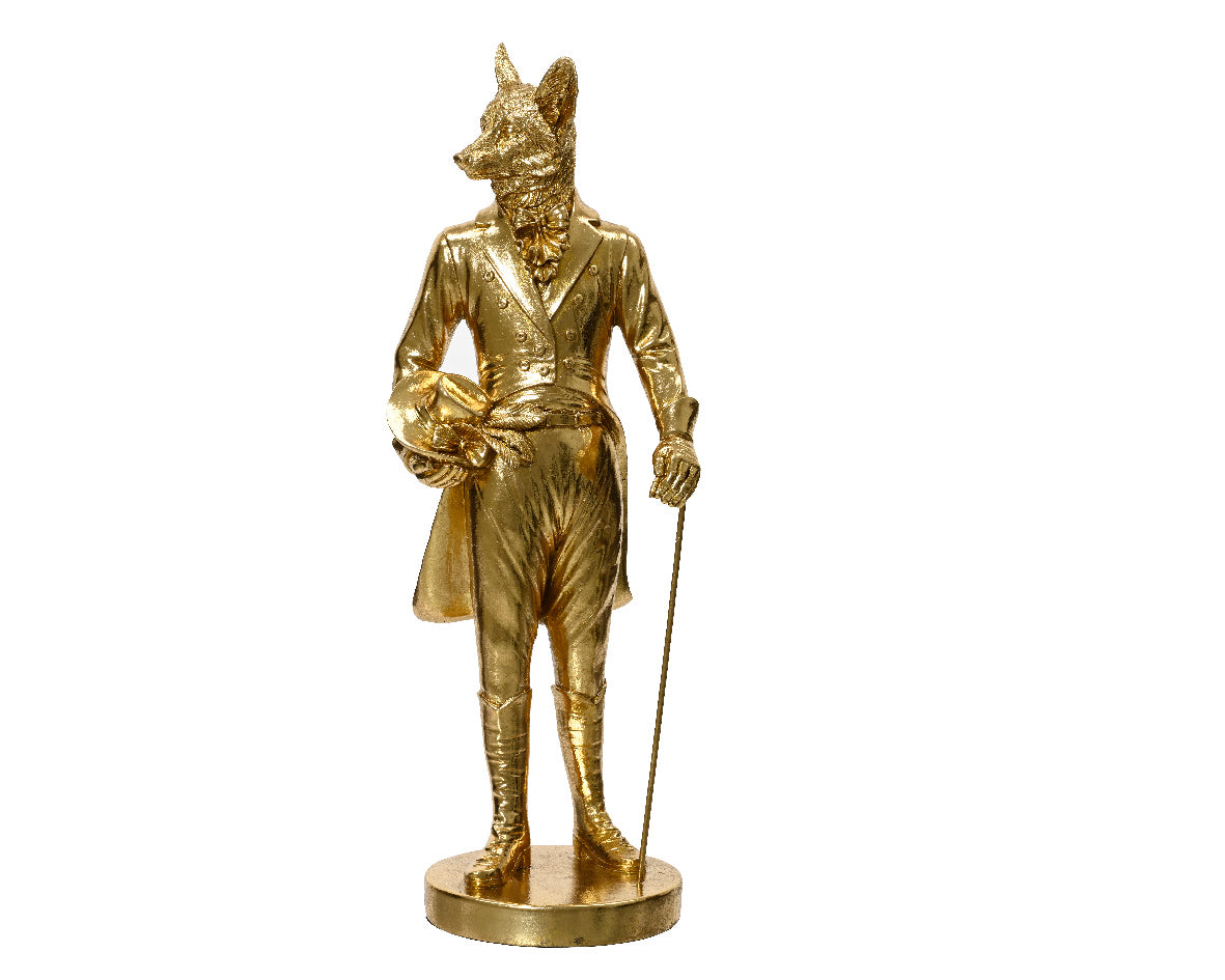 Gold dapper fox ornament