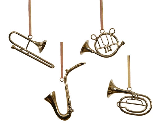 Hanging Musical Brass Instruments
