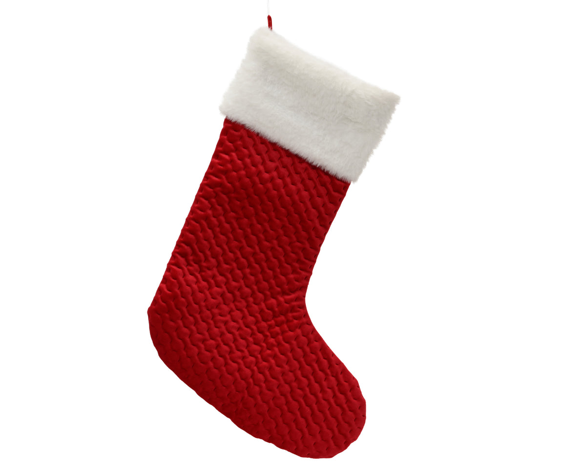 Red quilted Christmas stocking