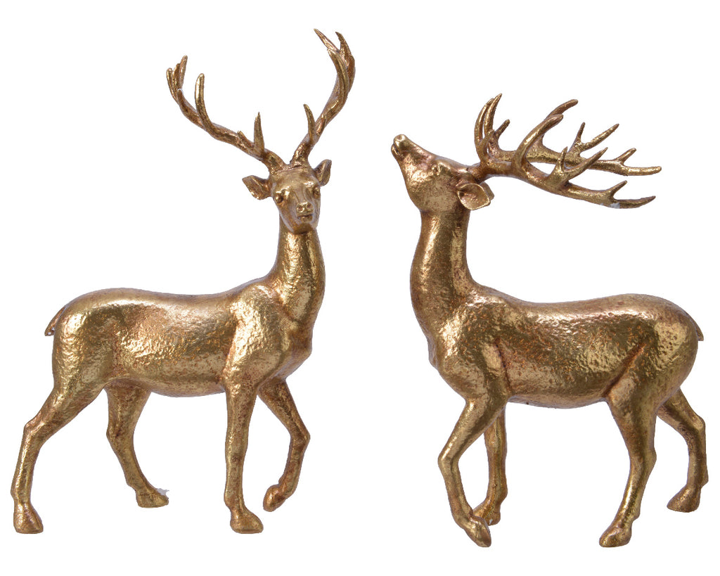 Gold standing stag ornament