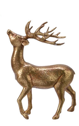 Gold standing stag ornament
