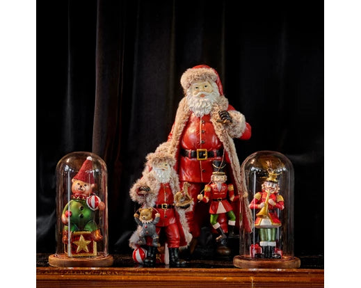 Tall vintage Santa ornament with nutcracker