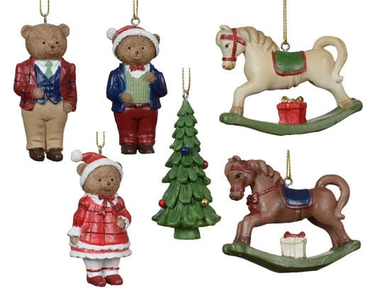 Teddy bear/rocking horse/Christmas tree hanging decorations