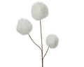 White Fluffy Fur Spray on a Stem
