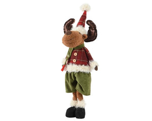Tall standing Christmas reindeer in tartan