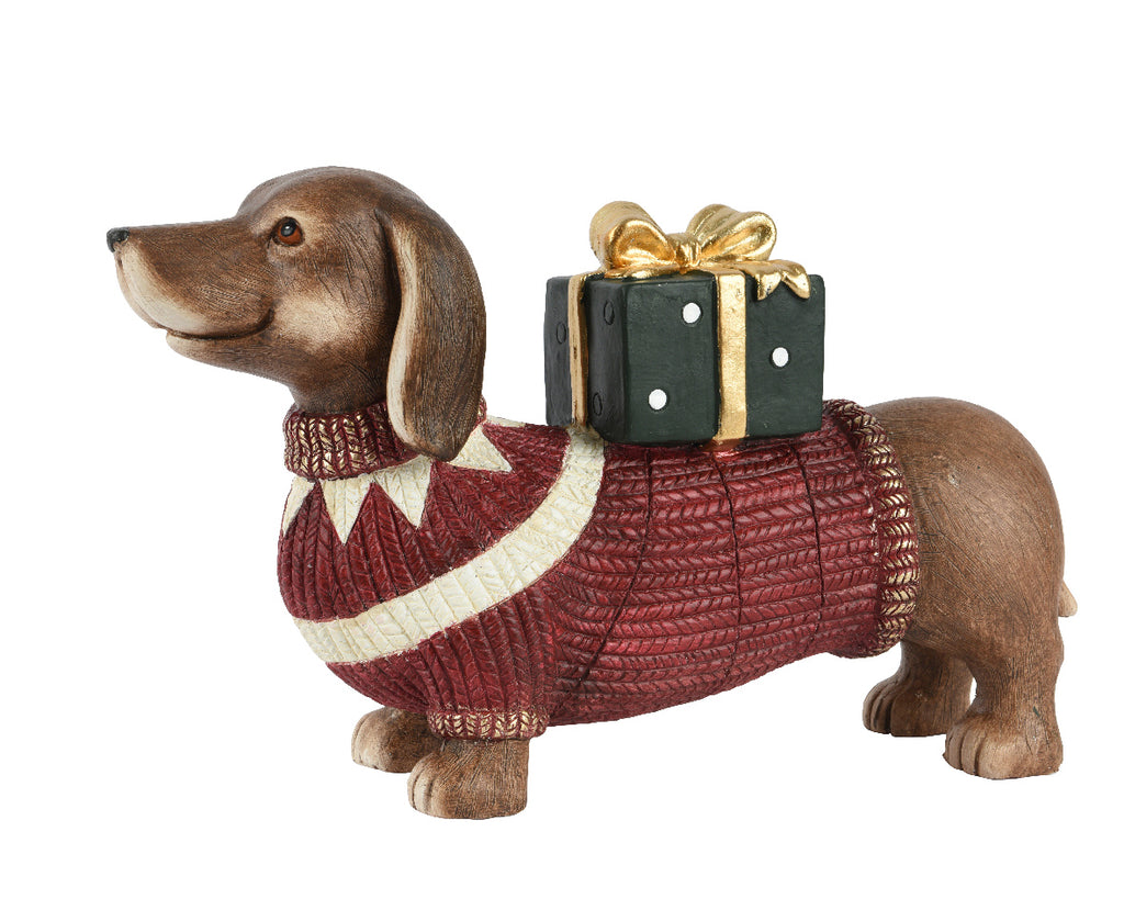 Dachshund Decoration with Present