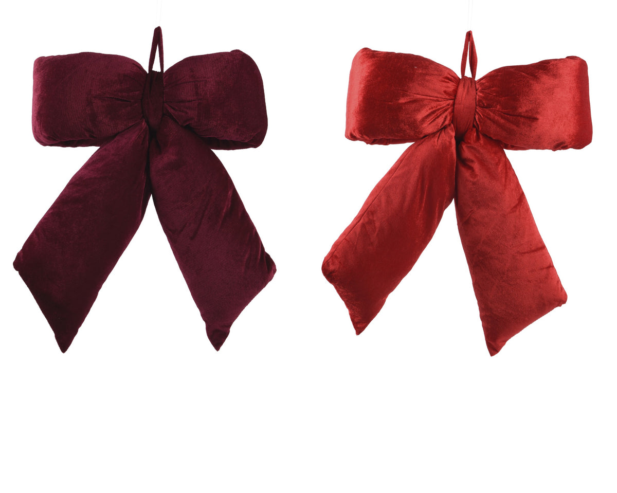 Burgundy\Christmas red 40cm velvet bow hanging decoration