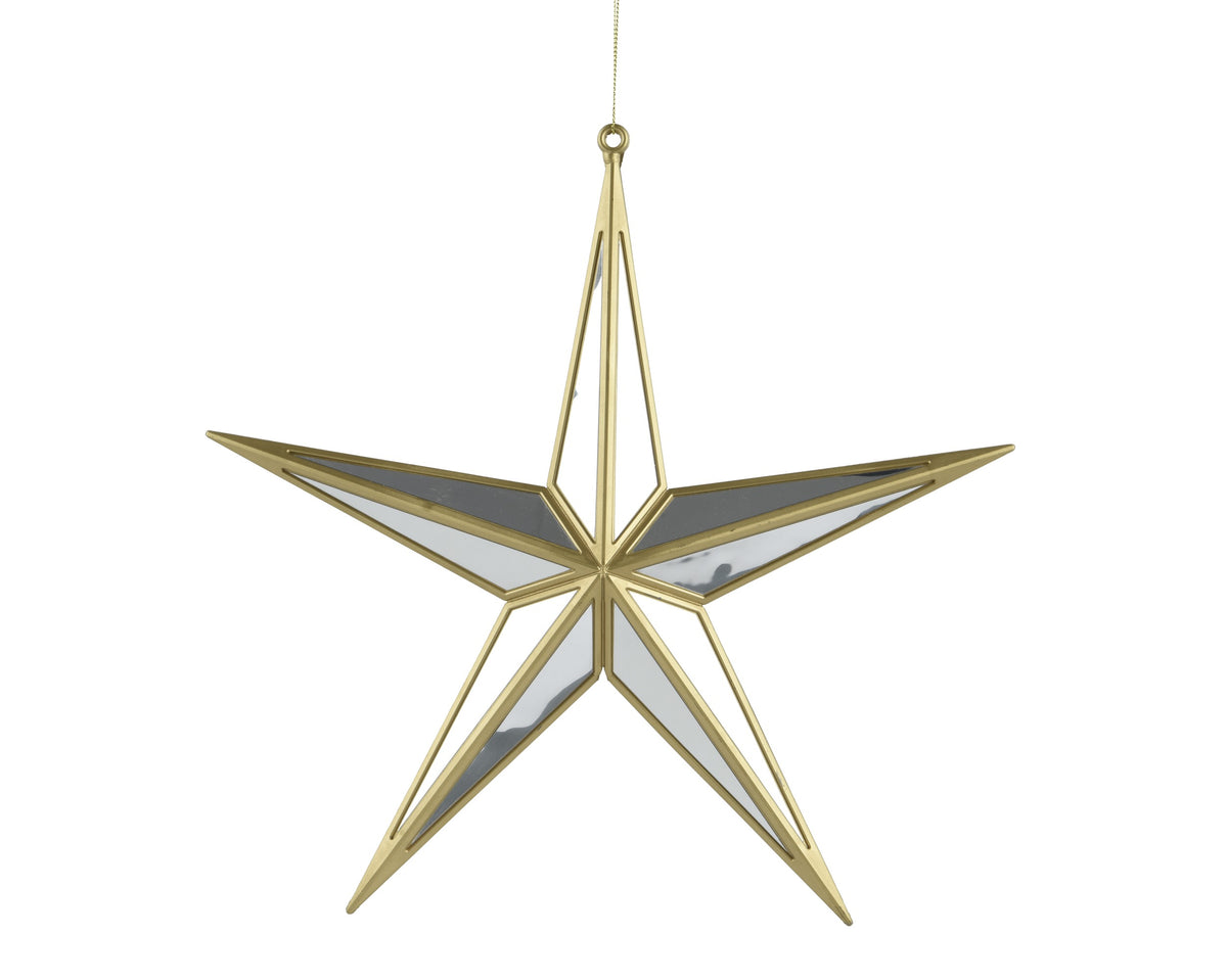 Gold and silver star hanging decoration