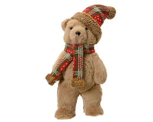 Christmas bear with hat and scarf