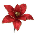 Poinsettia Velvet with Clip