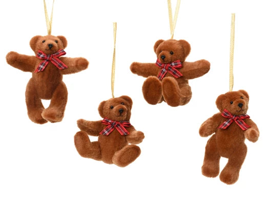Hanging Bear with Christmas Bow 4 Styles