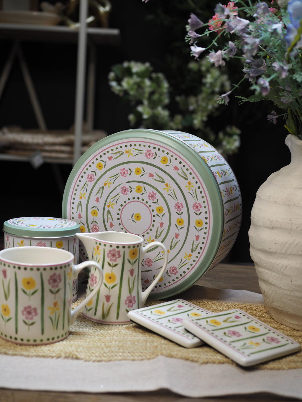 Pastel Meadow Porcelain Coaster