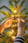 672 Micro LED cascading warm white lights on green wire