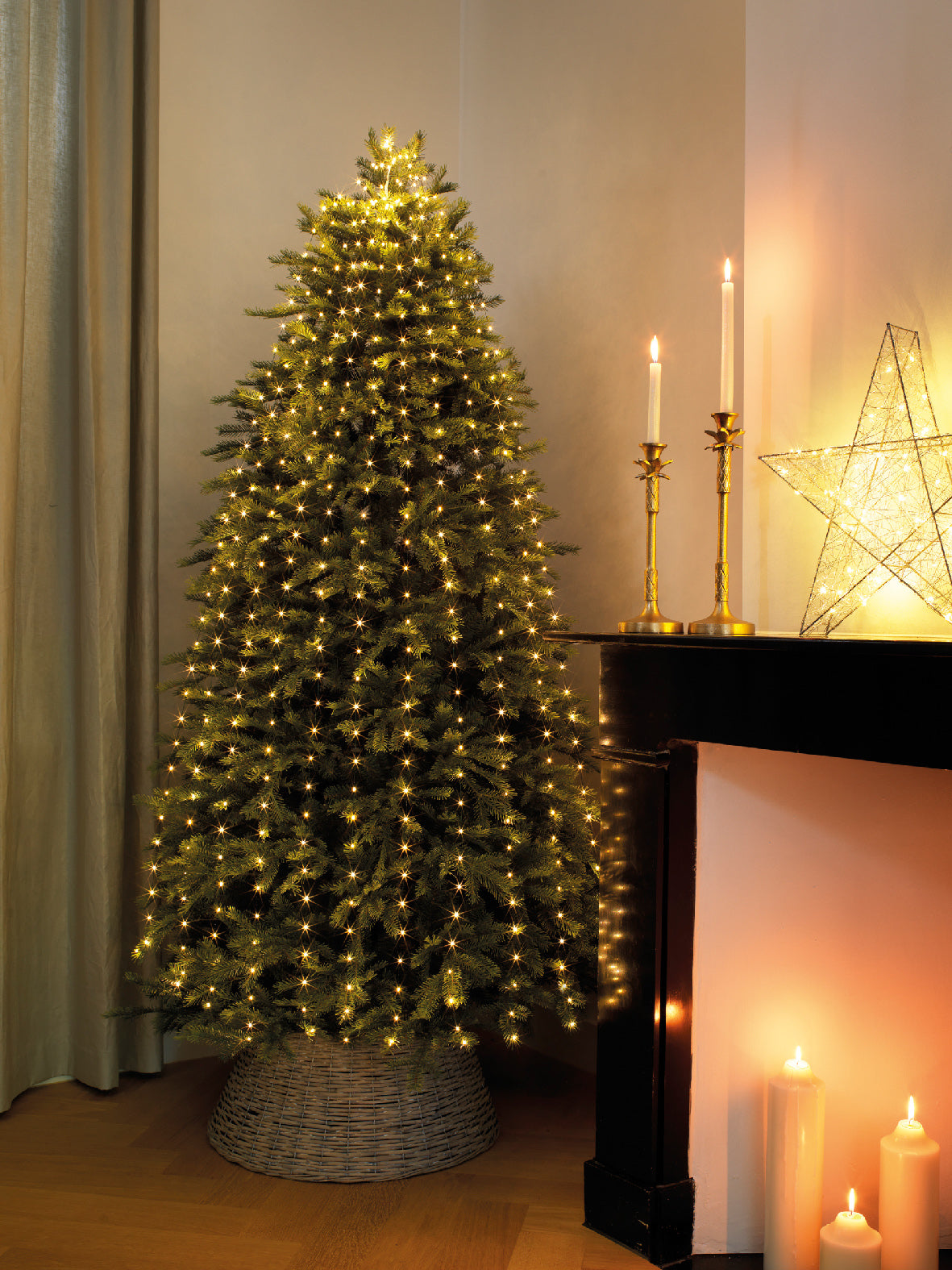 672 Micro LED cascading flashing effect lights warm white green wire