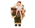 Traditional Santa carrying Sack and Skis (30cm)