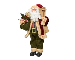 Traditional Santa carrying Sack and Skis (45cm)