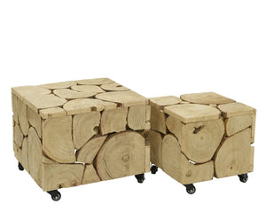 Paulownia wood tables on wheels